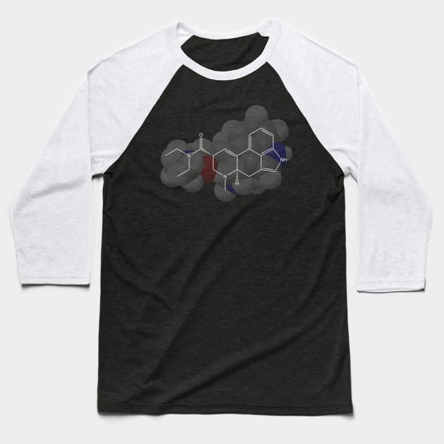 LSD Molecule Chemistry Baseball T-Shirt by ChemECool